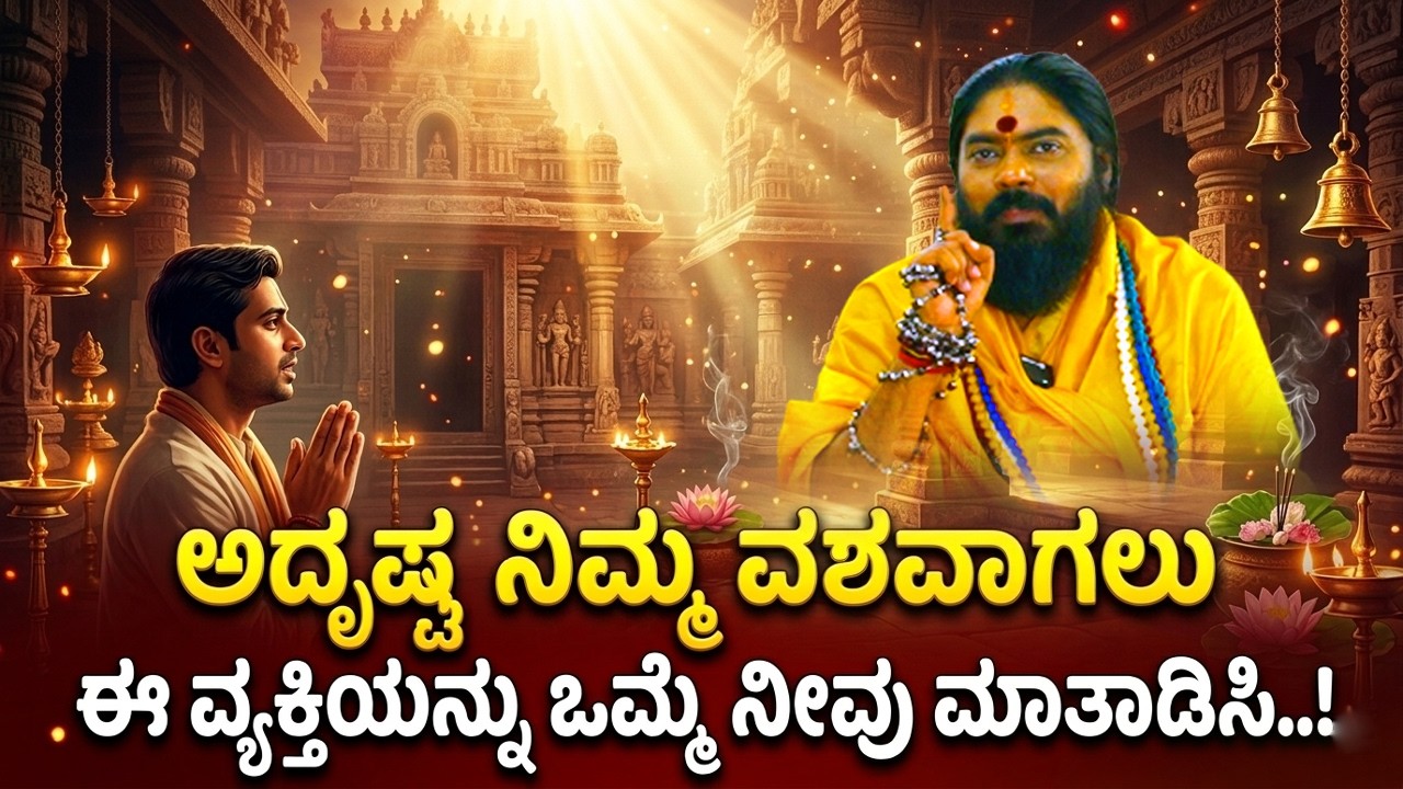ಅದೃಷ್ಟ ನಿಮ್ಮ ವಶವಾಗಲು ಈ ವ್ಯಕ್ತಿಯನ್ನು ಒಮ್ಮೆ ನೀವು ಮಾತಾಡಿಸಿ..! #vishnudattaguruji
