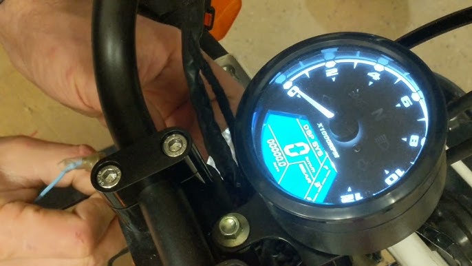 Qiilu Digital Motorcycle Tachometer Speedometer Odometer Gauge 12000RPM LED Backlight High Brightness Dashboard Display