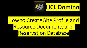 How To Create Site Profile and Resource Documents and Reservation Database