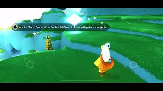 Admire the shared spaces at the broken bell tower in Aviary Village - Sky children of the light