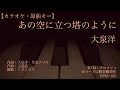 あの空に立つ塔のように カラオケ【歌詞】コード 大泉洋 玉置浩二 Like a tower standing in that sky NHK 紅白歌合戦 2023年 原曲キー 簡単コード 概要にあり