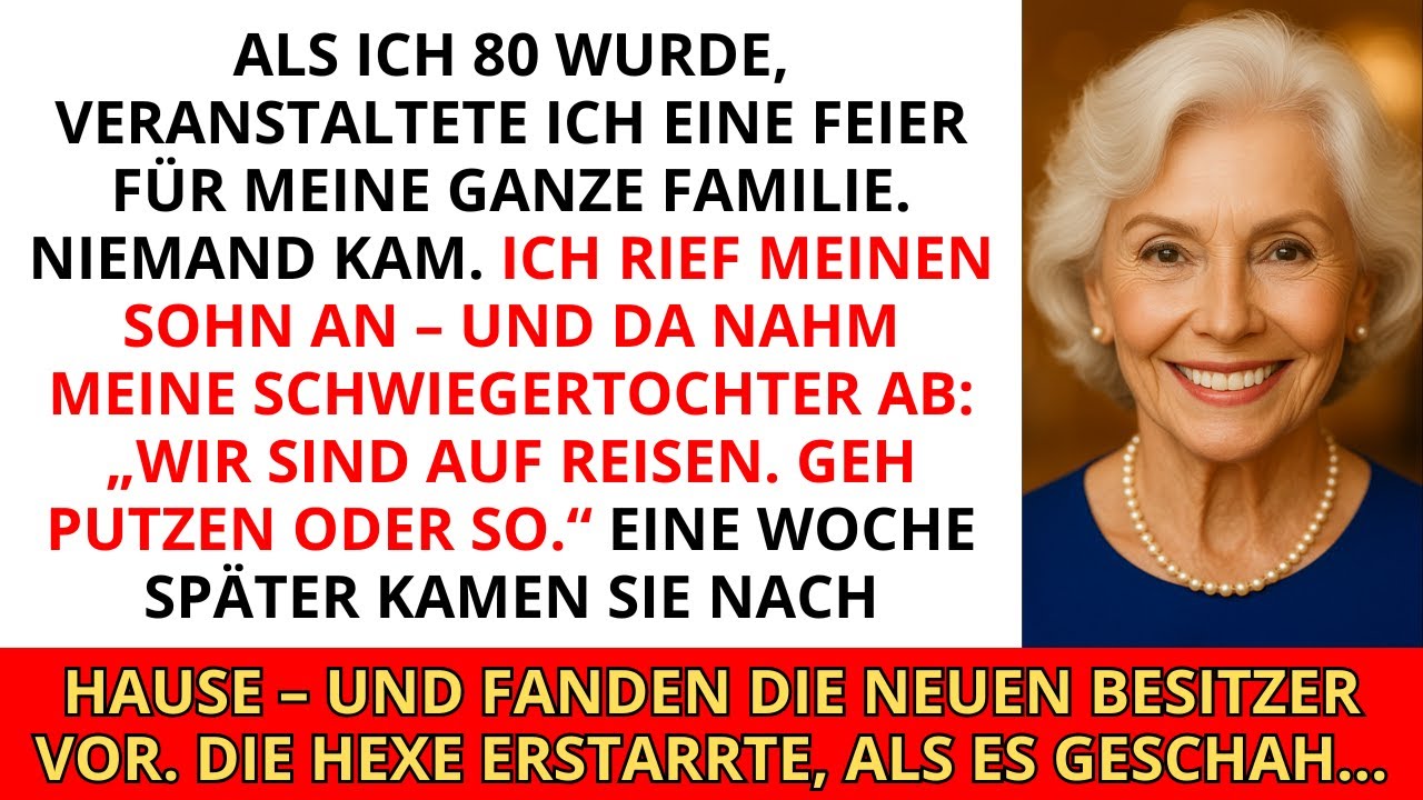 Als ich 80 wurde, veranstaltete ich eine Feier für meine ganze Familie. Niemand kam. Ich rief mei...