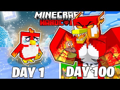 I Survived 100 Days as a LAVA PENGUIN in HARDCORE Minecraft