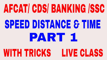 SPEED DISTANCE & TIME | AFCAT /BANKING/SSC/ CDS/CAPF