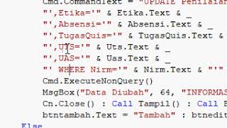 Pertemuan Ke-6 VB III Tutorial Prosedur Edit (Update) Data
