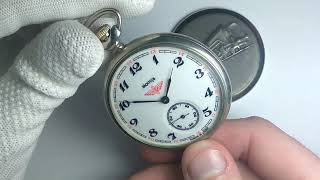☭ MOLNIJA FRIGATE TRAIN 18 Jewels cal.3602 Vintage Pocket Watch SOVIET/USSR