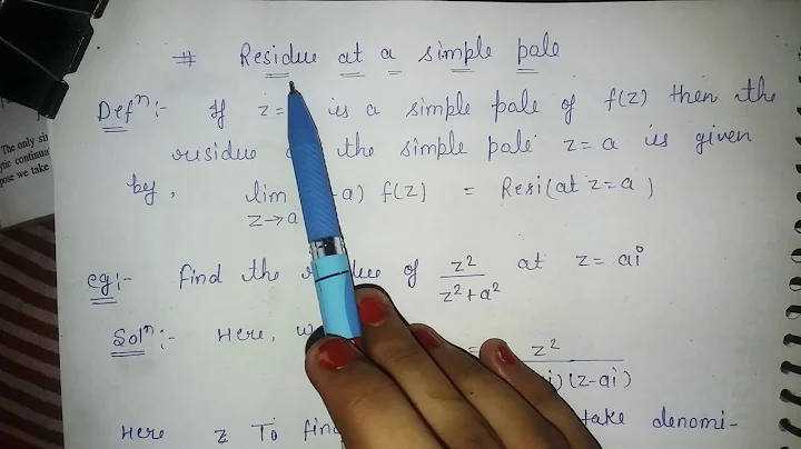 Complex analysis; residue at a simple pole