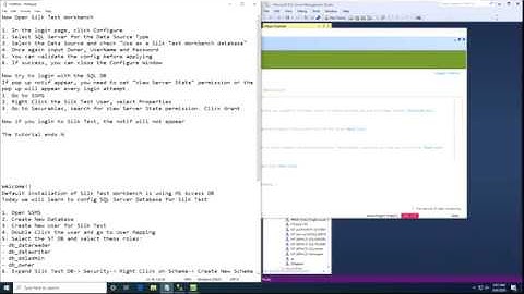 How to Configure Silk Test Workbench 20.5 with SQL Server Database