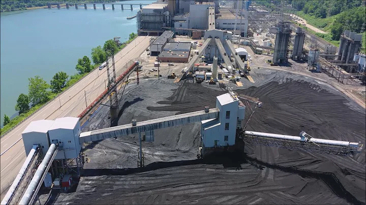 W.H. Sammins Coal Power Plant on the Ohio River a Drone Video