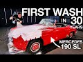 First Wash in 22 Years: Mercedes 190SL Detail Transformation Surprising 94 Year Old Vet!