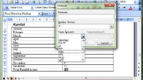 AM 3.3.1.2 Using formula in tables Microsoft Word 2003