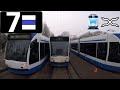 🚊 GVB Amsterdam Tramlijn 7 Cabinerit Slotermeer - Flevopark Driver’s view POV 2018