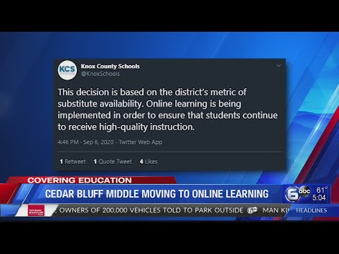 Knox County Schools: Cedar Bluff Middle School to move to online learning due to substitute availabi