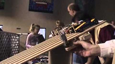 DT8000 Pinewood derby timer in action