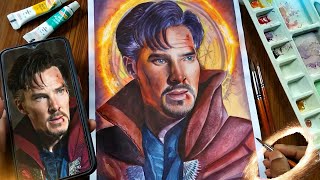 Doctor Strange Drawing /🌀Dr Strange watercolor painting ⭕ Maltivers Of Madness screenshot 2