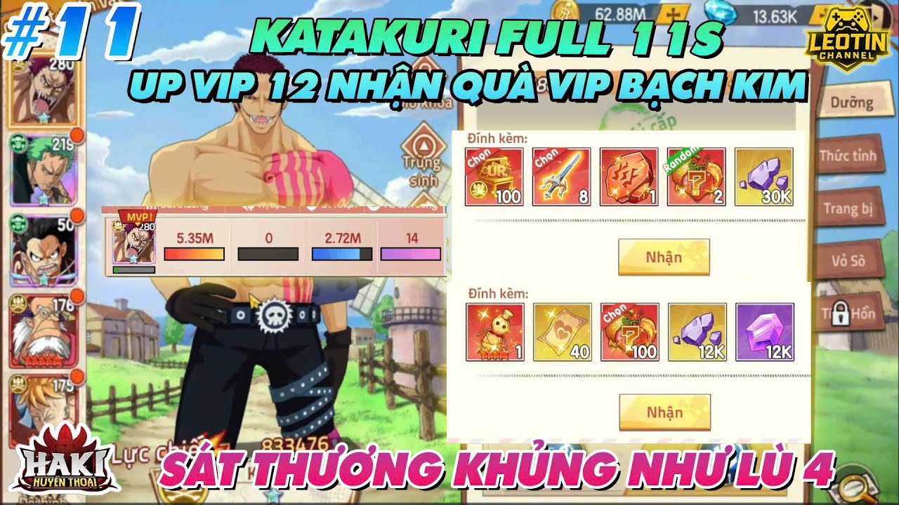 HAKI HUYỀN THOẠI #11 UP VIP 12 TĂNG MẠNH LƯC CHIẾN - KATAKURI 11S CÓ GHÊ GỚM BẰNG LUFFY GEAR 4?