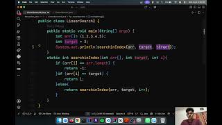 Linear Search (returning the index value) using Recursion - Java