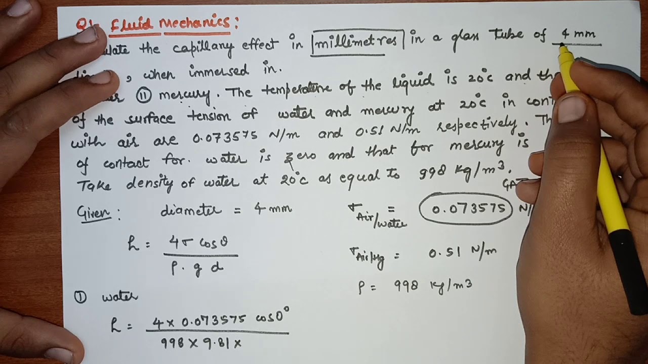 7. CAPILLARIES TUBE NUMERICAL PROBLEM TECHNICAL CLASSES IN HINDI