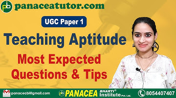 Teaching Aptitude - Most Expected Questions & Tips | Paper 1 | #UGC #NET #JRF | Panacea Tutor