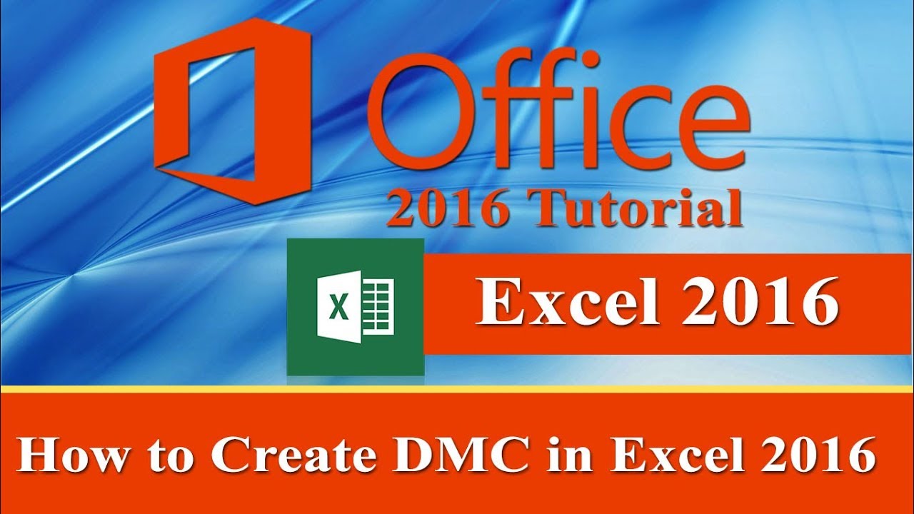 Excel 2016 Tutorial: How to Create DMC in Microsoft excel sheet - YouTube