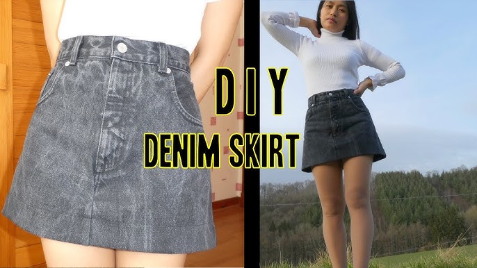 DIY Men\'s Denim Turn Old Jeans Into A Stylish Denim Pleated Skirt | How to  Make a Mini Pleated Skirt - YouTube