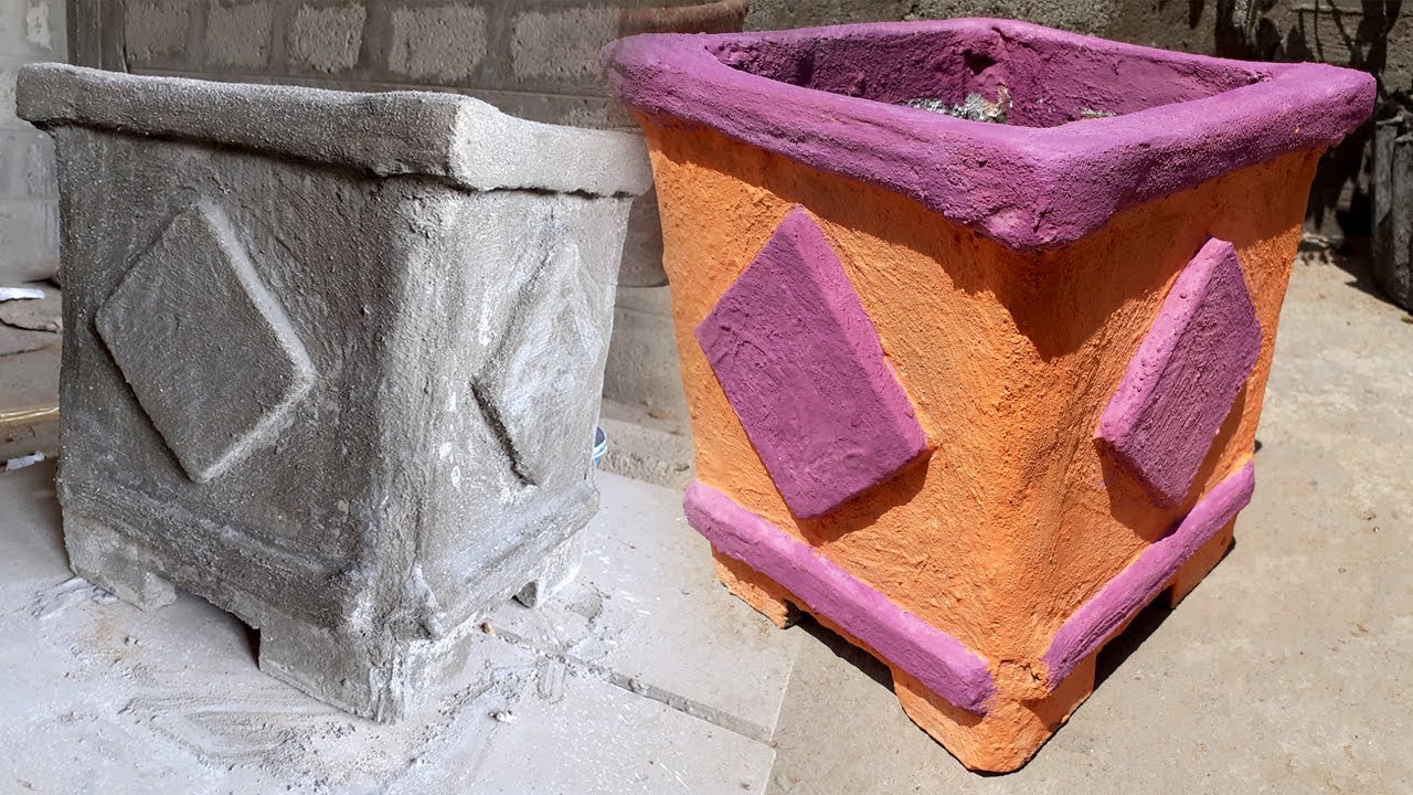 DIY | CEMENT CRAFT IDEAS | Make a Beautiful Cement Pot at Home | Cement
