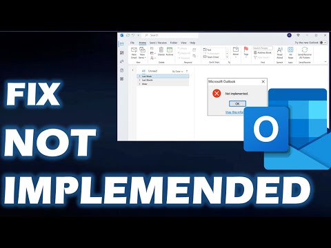 Solved : "Not Implemented Error in Microsoft Outlook" in Windows