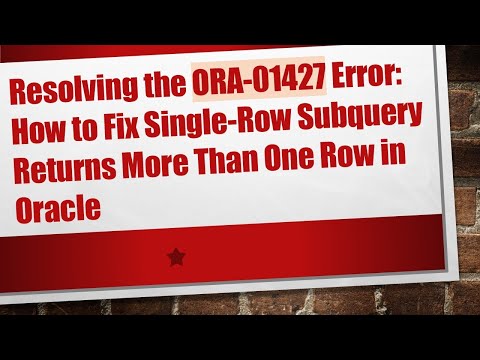 Resolving the ORA-01427