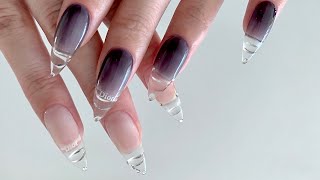 (Sub) 오랜만에 클리어네일로 | 팁연장 | 셀프네일 | Clear nails | nailart tutorial | nails | nail design