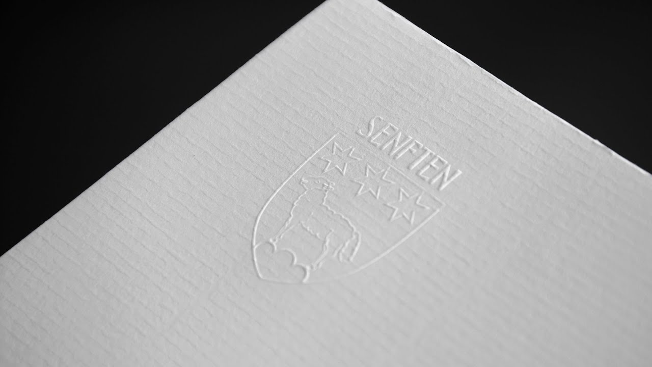 Briefbogen mit blindgeprägtem Wappen