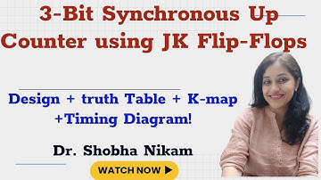 3-Bit Synchronous Up Counter using JK Flip-Flop | Design + truth Table + K-map +Timing Diagram!