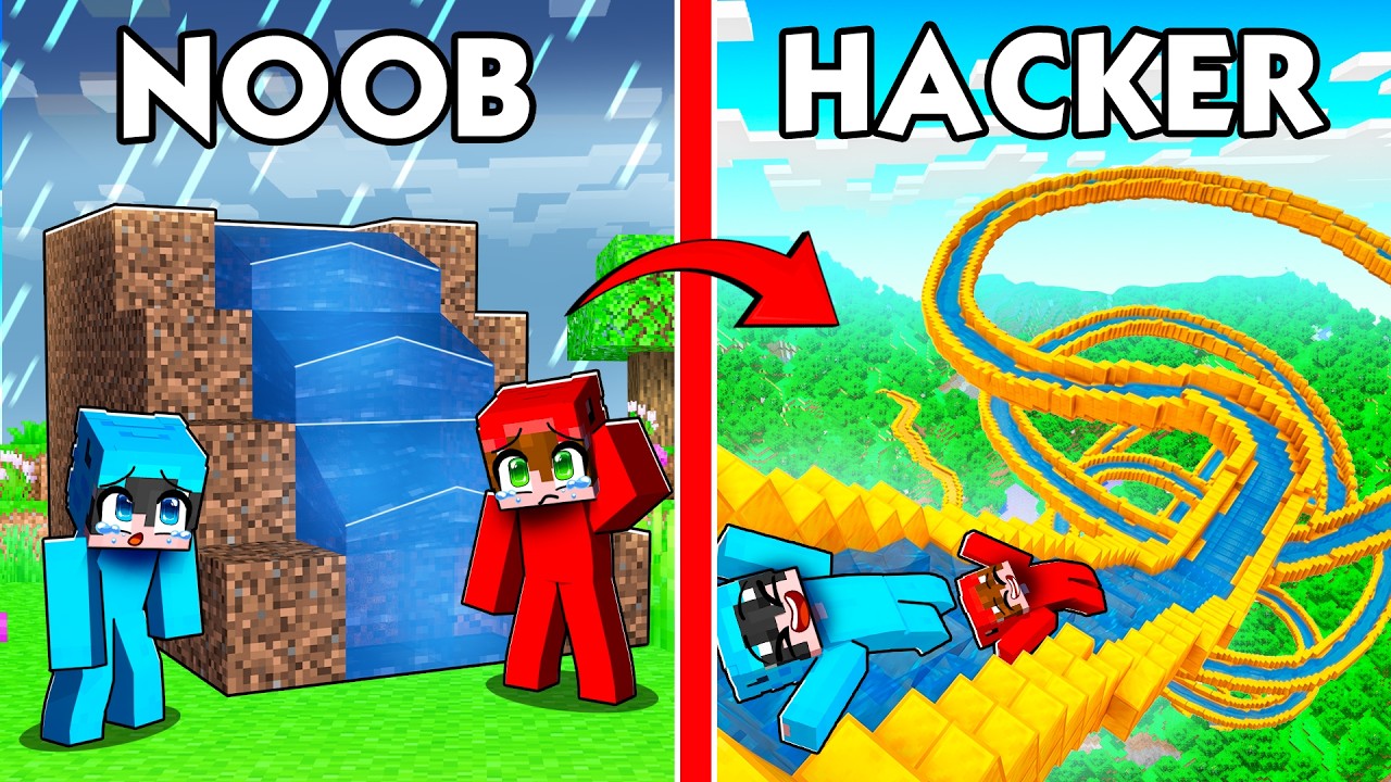 Minecraft Parque Acuático NOOB vs Parque Acuático HACKER