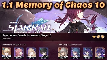 E0 S1 Seele/E1 Gepard 1.1 Memory of Chaos 10 3* Clear | Honkai: Star Rail