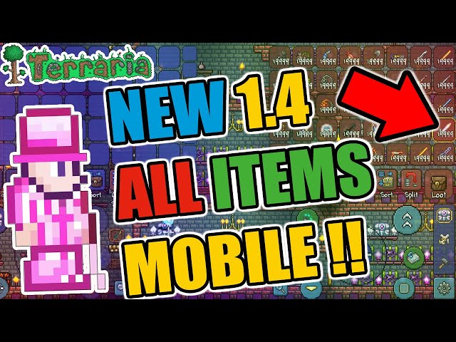 Terraria 1.4 Mobile (ANDROID/IOS) ALL ITEMS MAP - WITH MODDED STACKS!!! -  ReZo 