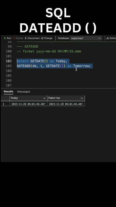 DATEADD Function in SQL Server | SQL Date Functions #short #sqlbasics # ...