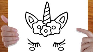 Dessin facile | comment dessiner une licorne kawaii facile | Dessin kawaii | Dessins facile a faire
