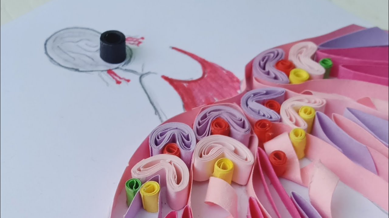 Most Awesome Paper Quilling Dress/Quilling Women Sketch YouTube