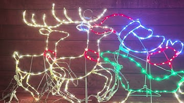 1169300 69 x 60cm Moving Ropelight - Santa with Deer with 309 Multicolour LEDs
