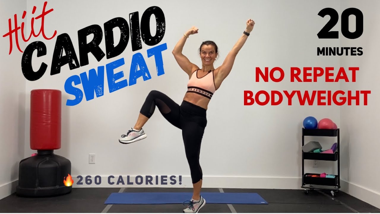 20 Minute FAT BURNING HIIT CARDIO/ No Repeat/ No Equipment /Burn 260 calories YouTube