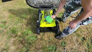 HOW TO CLEAN AND STORE THE RYOBI 40 VOLT LAWNMOWER USE WATER AT OWN RISK THIS CAN VOID YOUR WARRANTY