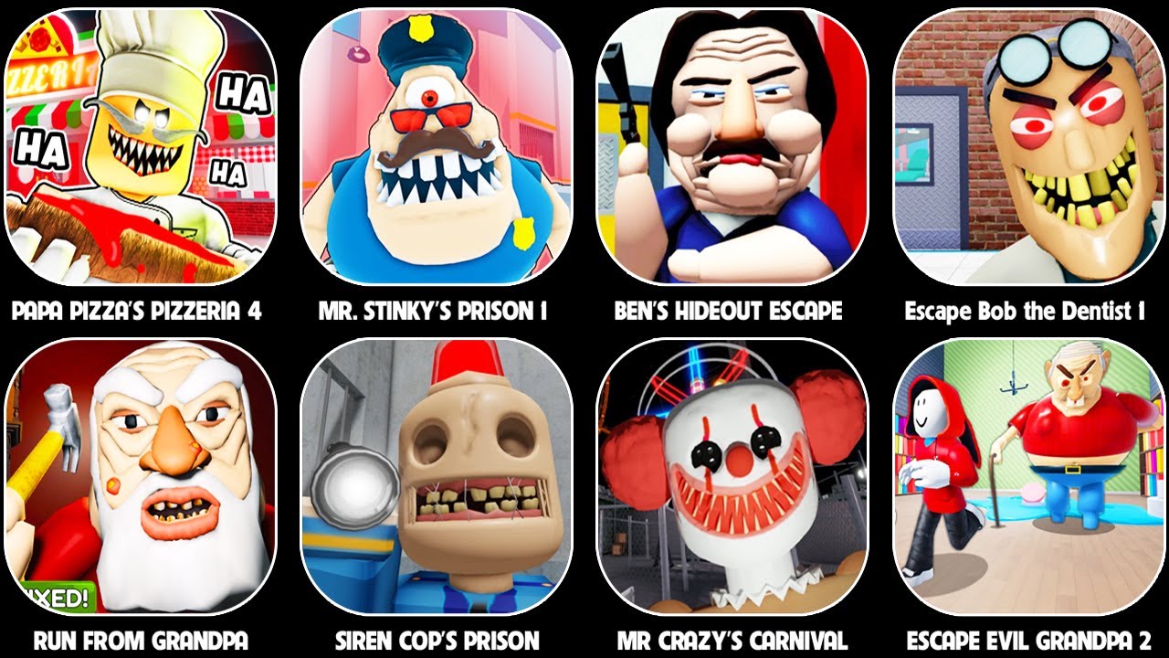 Roblox Escape Papa Pizza's Pizzeria,Escape Bob the Dentist,Escape Papa Pizza's Pizzeria,MR STINKY'S