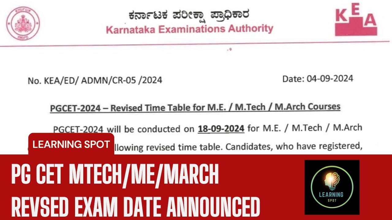 karnataka-pg-cet-mtech-2024-exam-date-announced-revised-time-table