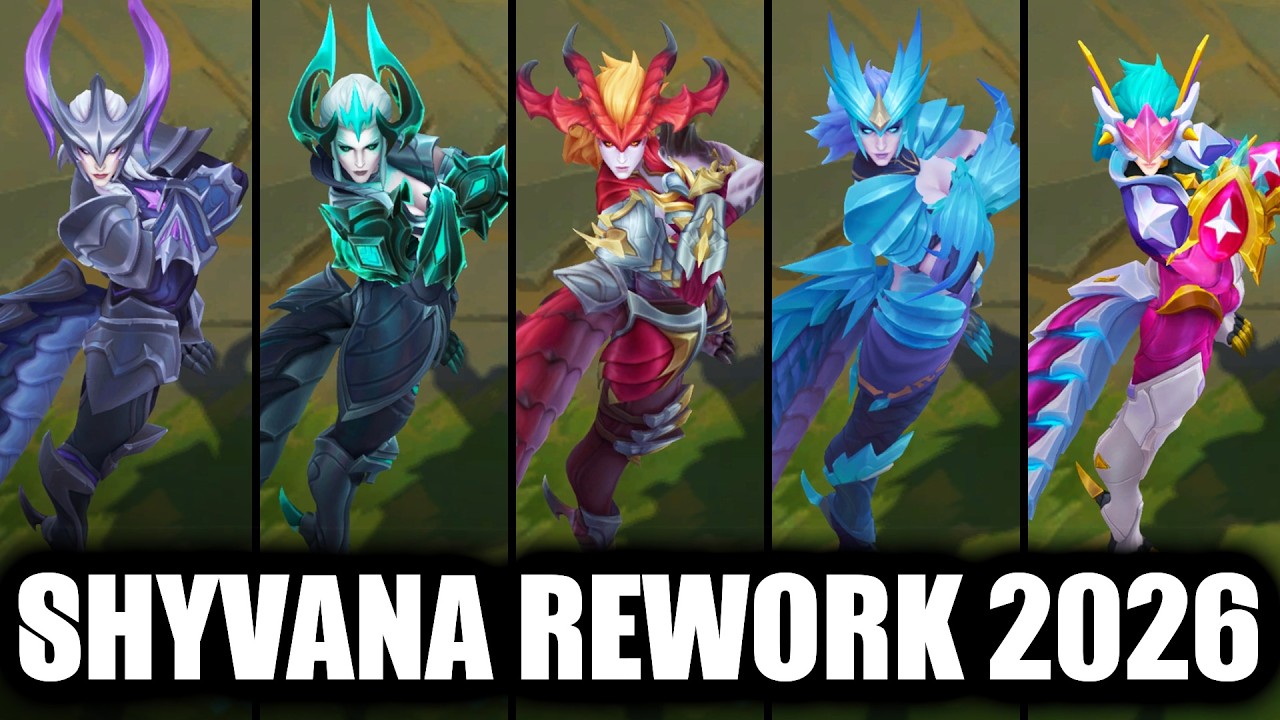 Shyvana Rework All Skins Spotlight 2026 (League of Legends)
