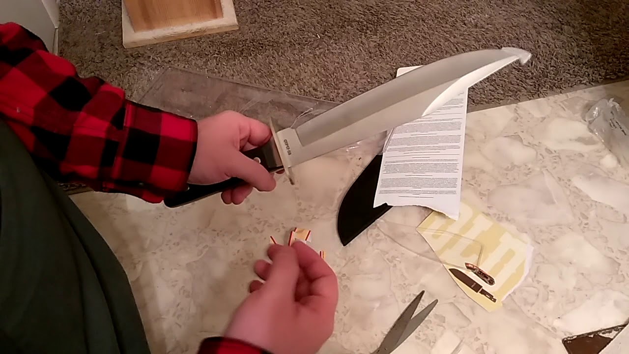 Old Timer Bowie Knife with sheath unboxing review
