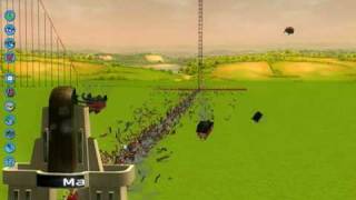 RCT - World Record of Destruction in Mass 1k people - Roller Coaster Tycoon 3