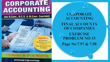 Final Accounts of Companies Exercise Problem No 15