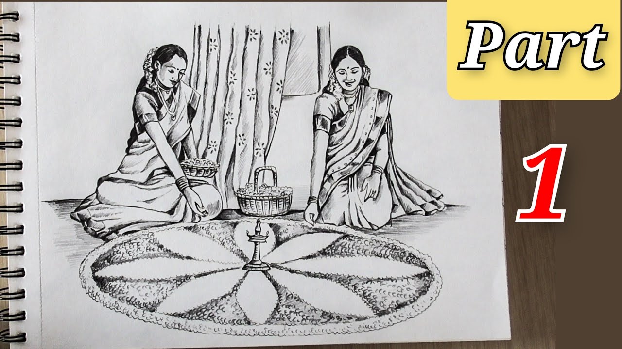 Onam easy drawing//onam festival drawing for kids//onam drawing step by  step - YouTube