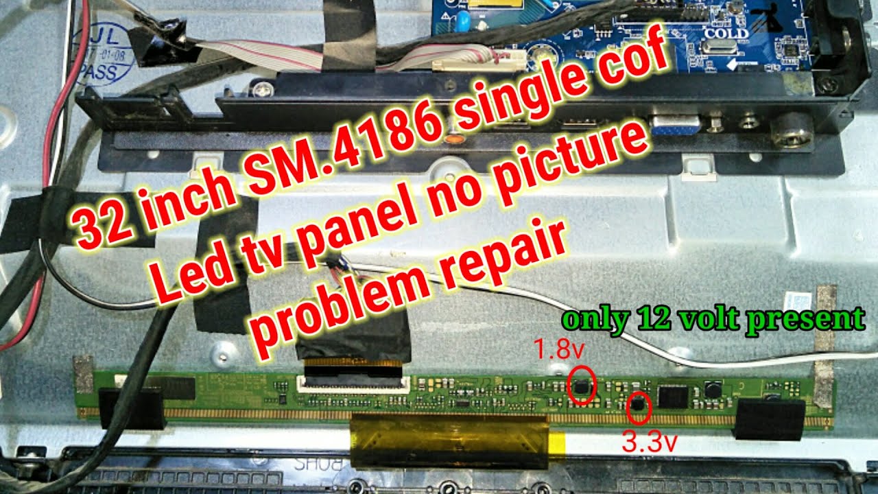 SM4186 ic single cof 32 inch panel no display problem repair||sm4186 ic ...