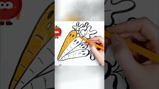 How To Draw A Carrot | Carrot Drawing  Fun Kids