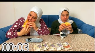 تحدي الاكل في دقيقة واحدة? (الجايزة 1000$) *جبنا العيد*RS Twins